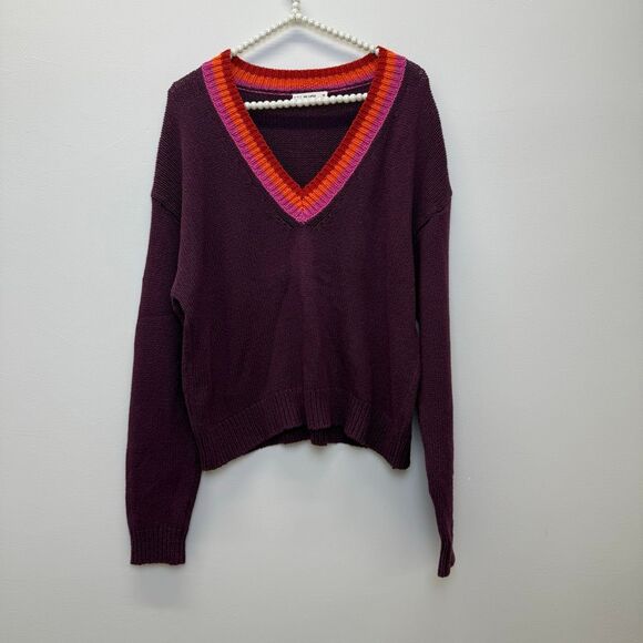 Marine Layer Slouchy V-Neck Sweater M 🟠 - Picture 4 of 8